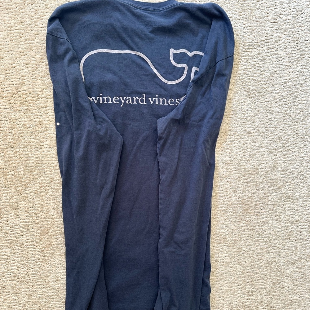 Vineyard Vines Blue Cotton Long Sleeve - M - Picture 2 of 3